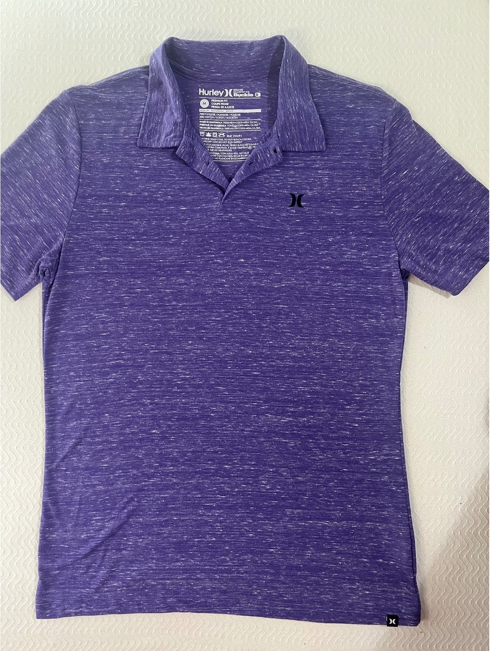 Hurley Men's Premium Fit Polo Shirt Medium Purple Heather